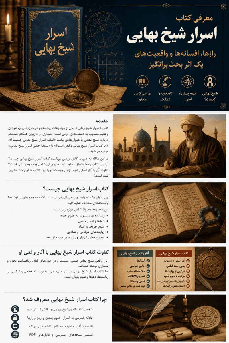 تصویر مفهومی کتاب اسرار شیخ بهایی